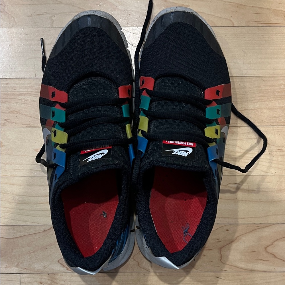 Nike Black Sneakers with Colorful Stripes
